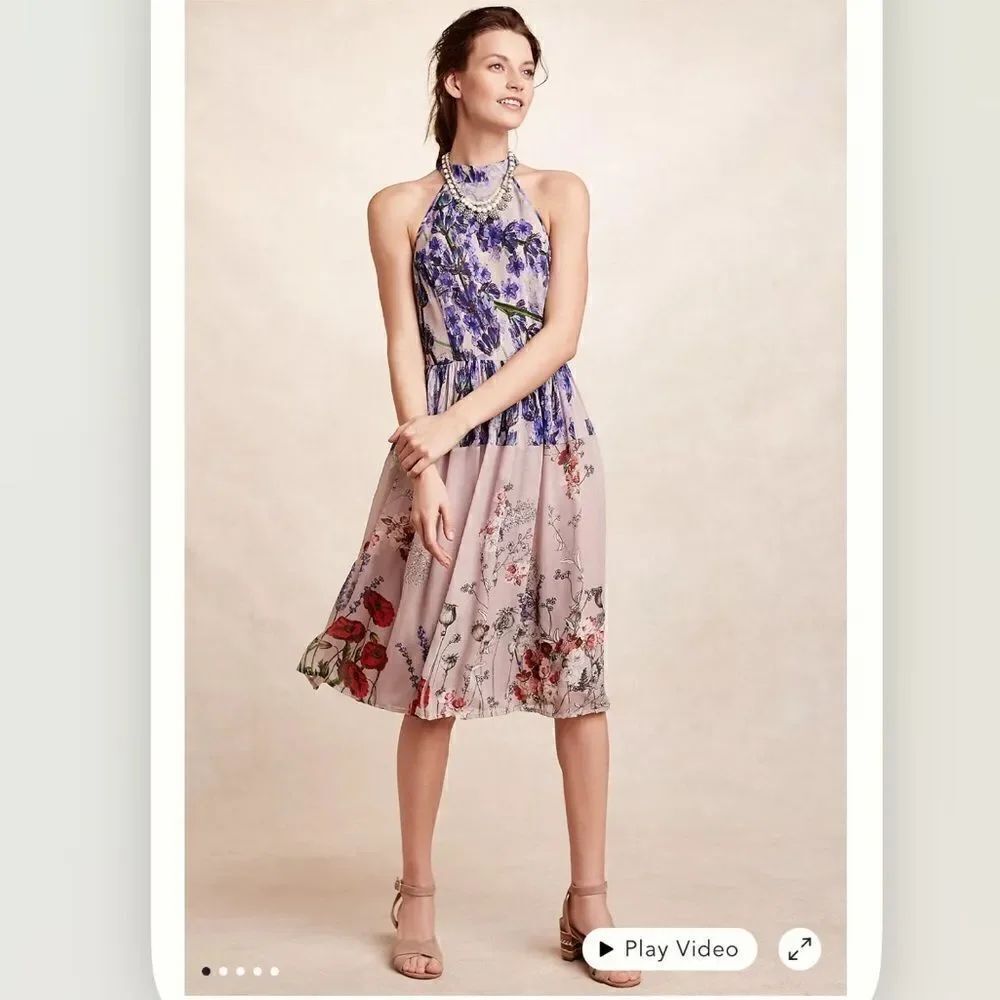 Anthropologie Petaline Midi Dress Varun Bahl